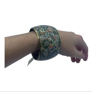 Wide Cuff Bangle Bracelet Floral Romantic Bohemian Bloomcore Elevated‎ Basics
